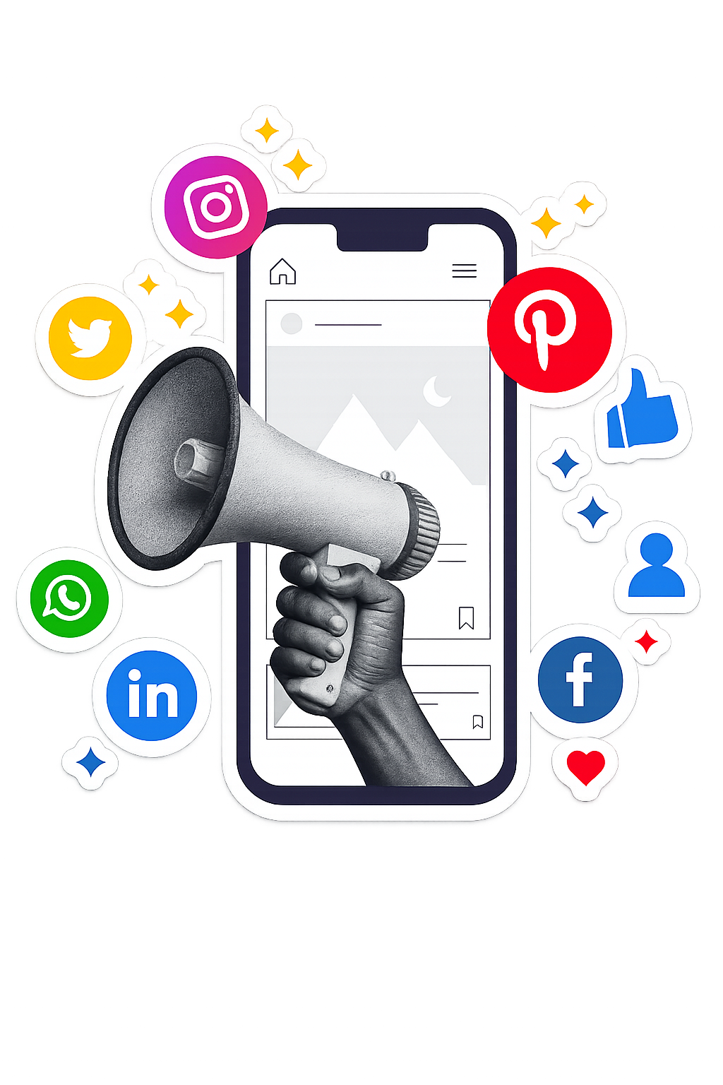 Best Digital Marketing Agency in Trivandrum/social media icons representing SEO, social media marketing, and online advertising.